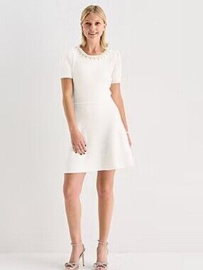 By&By Womens Juniors Shot Sleeve Embellished Sweater Dress XL